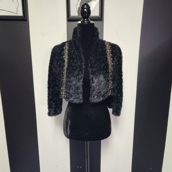 Vintage fuzzy bolero jacket - Picture 3 of 4